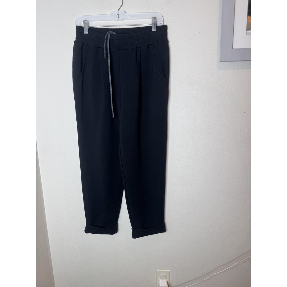 Varley Jogger Pants Womens Medium Black DoubleSoft Knit Tapered Pockets Lounge - Picture 2 of 8